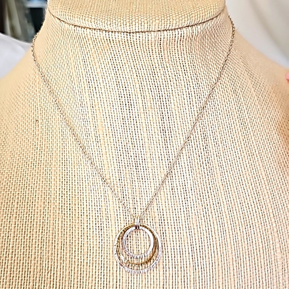 SIilpada N2296 Inner Circles Sterling Silver & Brass Necklace 16" - Picture 3 of 6